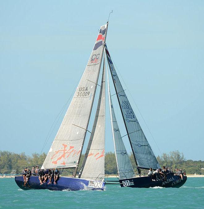 Extreme2 is running away with first in the C&C 30's, with the rivals fighting for second - Quantum Key West Race Week © PhotoBoat